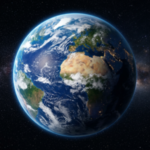 Earth viewed from space showing Europe, Africa, and the Atlantic Ocean